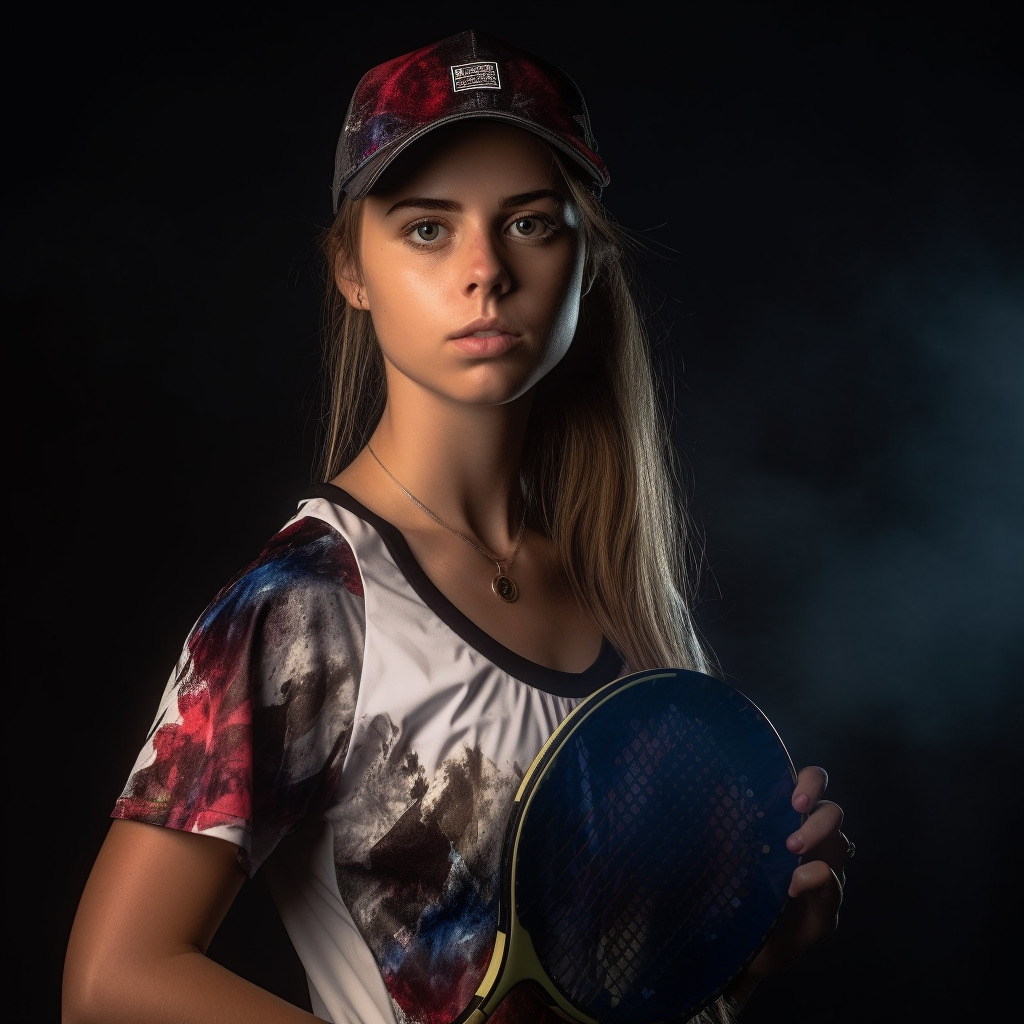 young female pickleball player